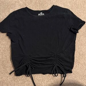 Hollister Black Ruched Crop Top